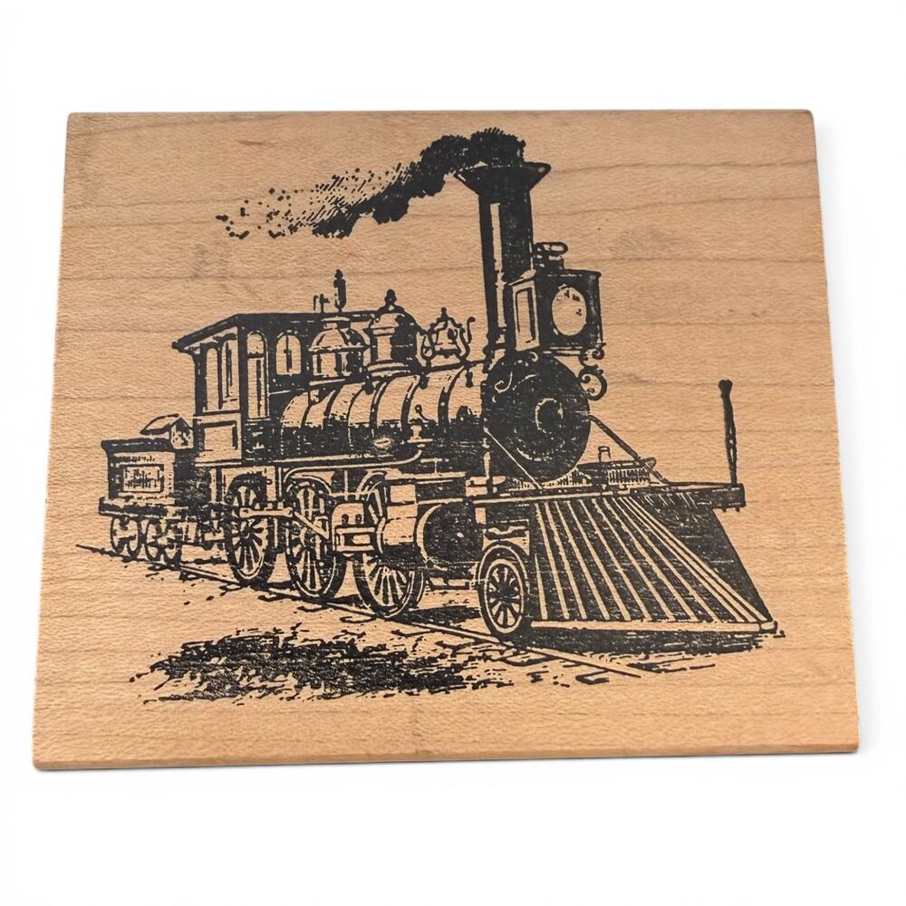 Locomotive Vintage Train Large Unbranded Rubber Stamp